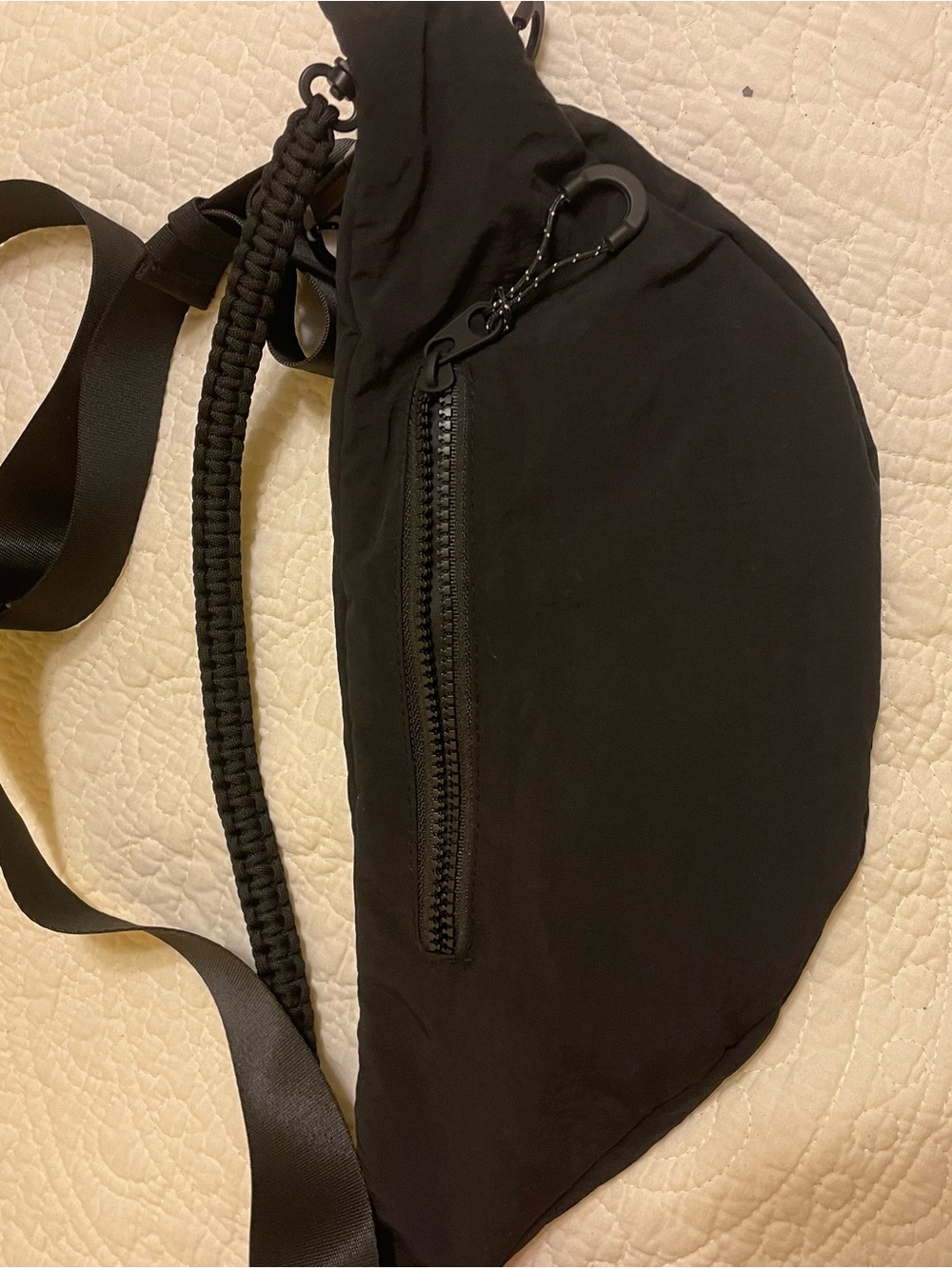 Black Nylon Crossbody Belt Bag - Minimal Everyday Carry - Picture 5 of 5